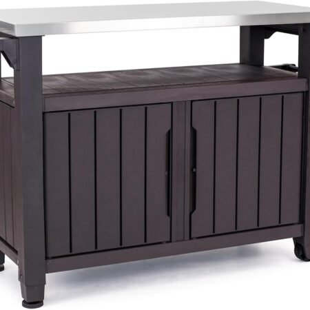 Outdoor BBQ Prep Cart with Wheels