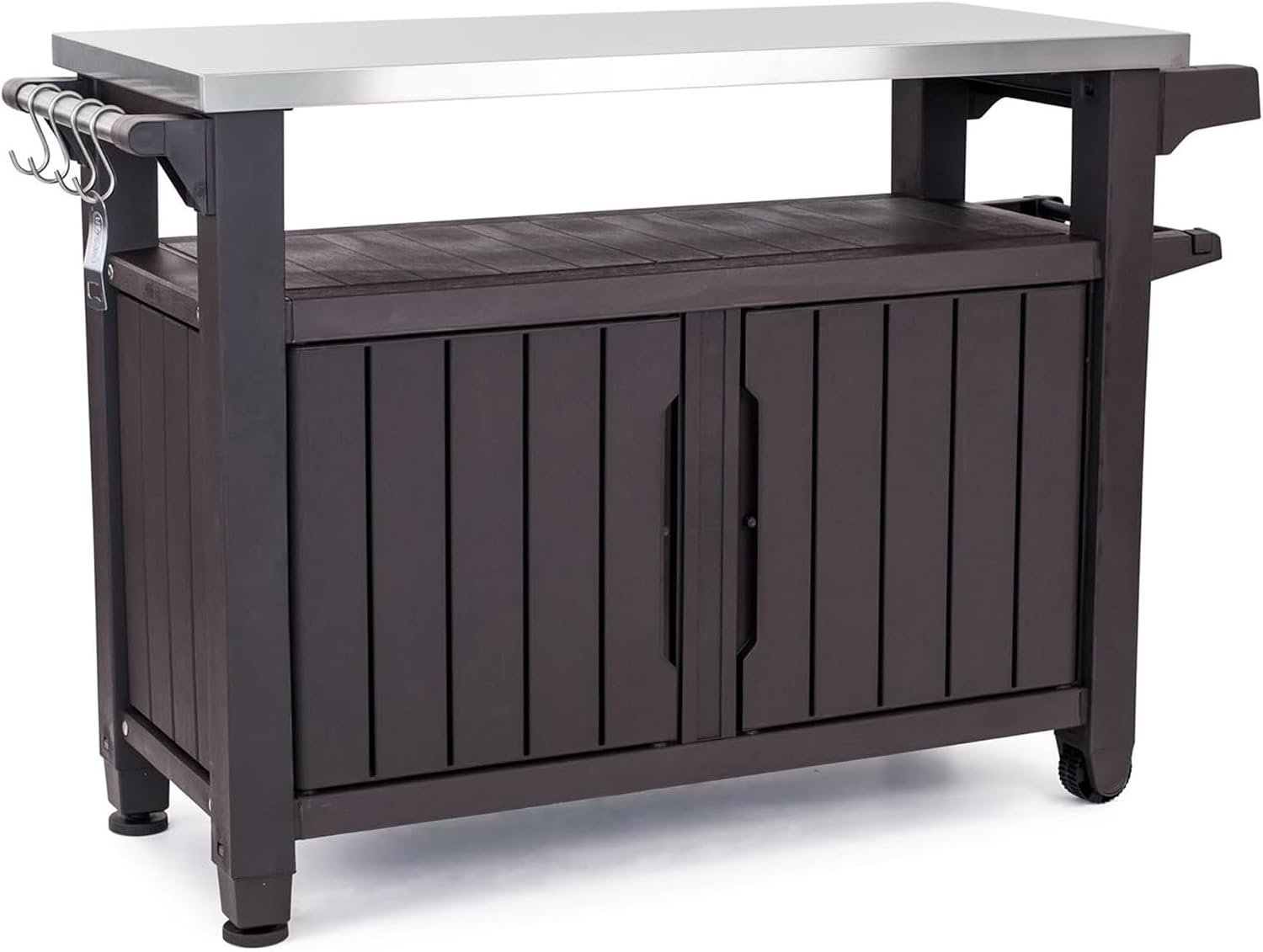 Outdoor BBQ Prep Cart with Wheels