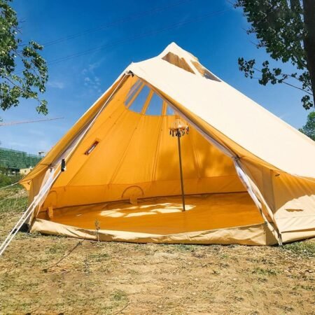 Bell-shaped tent, all-season, waterproof cotton canvas luxury camping yurt tent