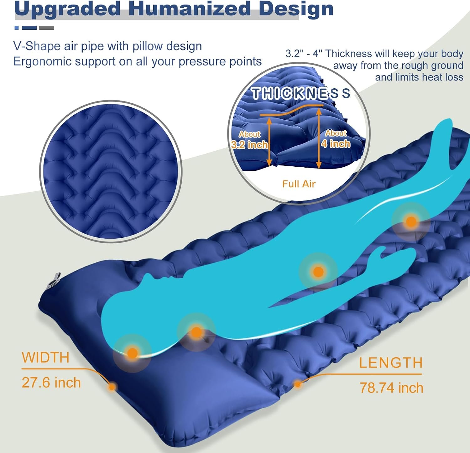Sleeping Mat, Thick 4-inch Inflatable Camping Sleeping Mat - Image 2